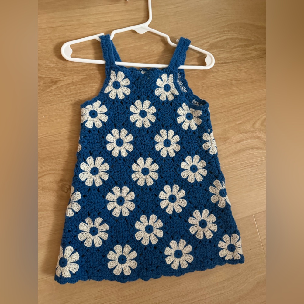Zara 2T Blue and White Floral Kids Dress